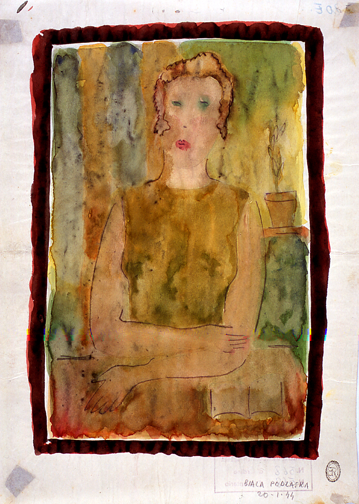 figura femminile a mezzobusto (dipinto) di Ercolani Ernesto (sec. XX)