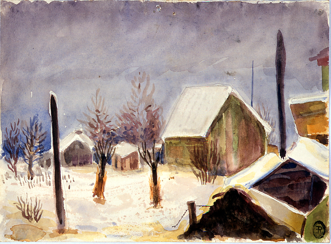 paesaggio invernale (dipinto) di Ercolani Ernesto (sec. XX)