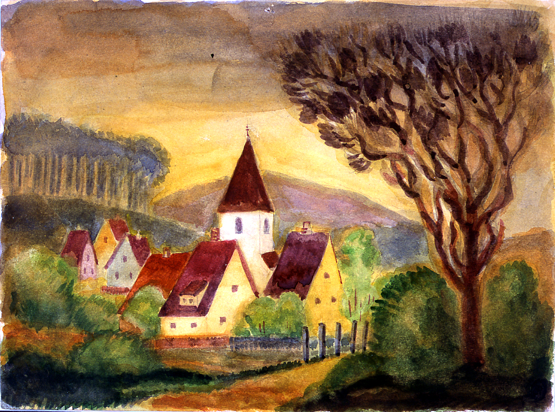 paesaggio con alberi (dipinto) di Ercolani Ernesto (sec. XX)