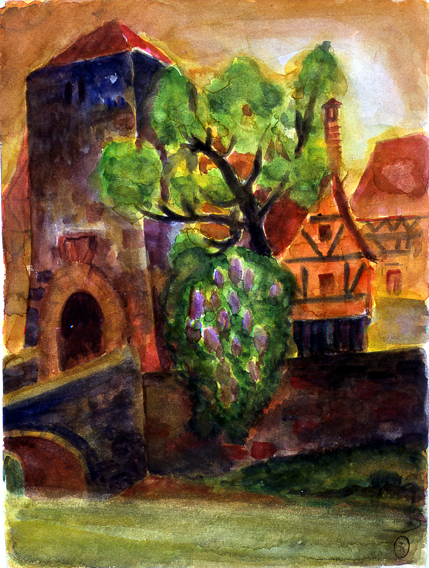 paesaggio con alberi (dipinto) di Ercolani Ernesto (sec. XX)