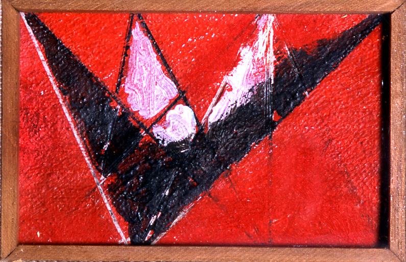 Composizione, motivi decorativi astratti (dipinto) di Licini Osvaldo (sec. XX)
