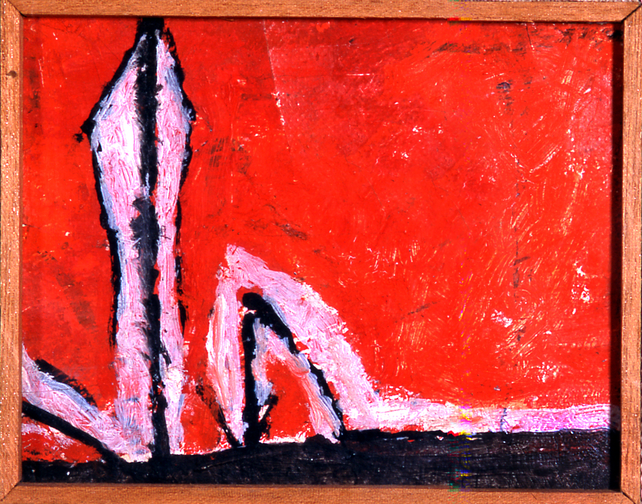Composizione, motivi decorativi astratti (dipinto) di Licini Osvaldo (sec. XX)