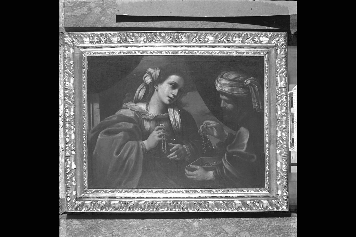 Rebecca riceve doni da Eliezer (dipinto) di Desani Pietro (sec. XVII)