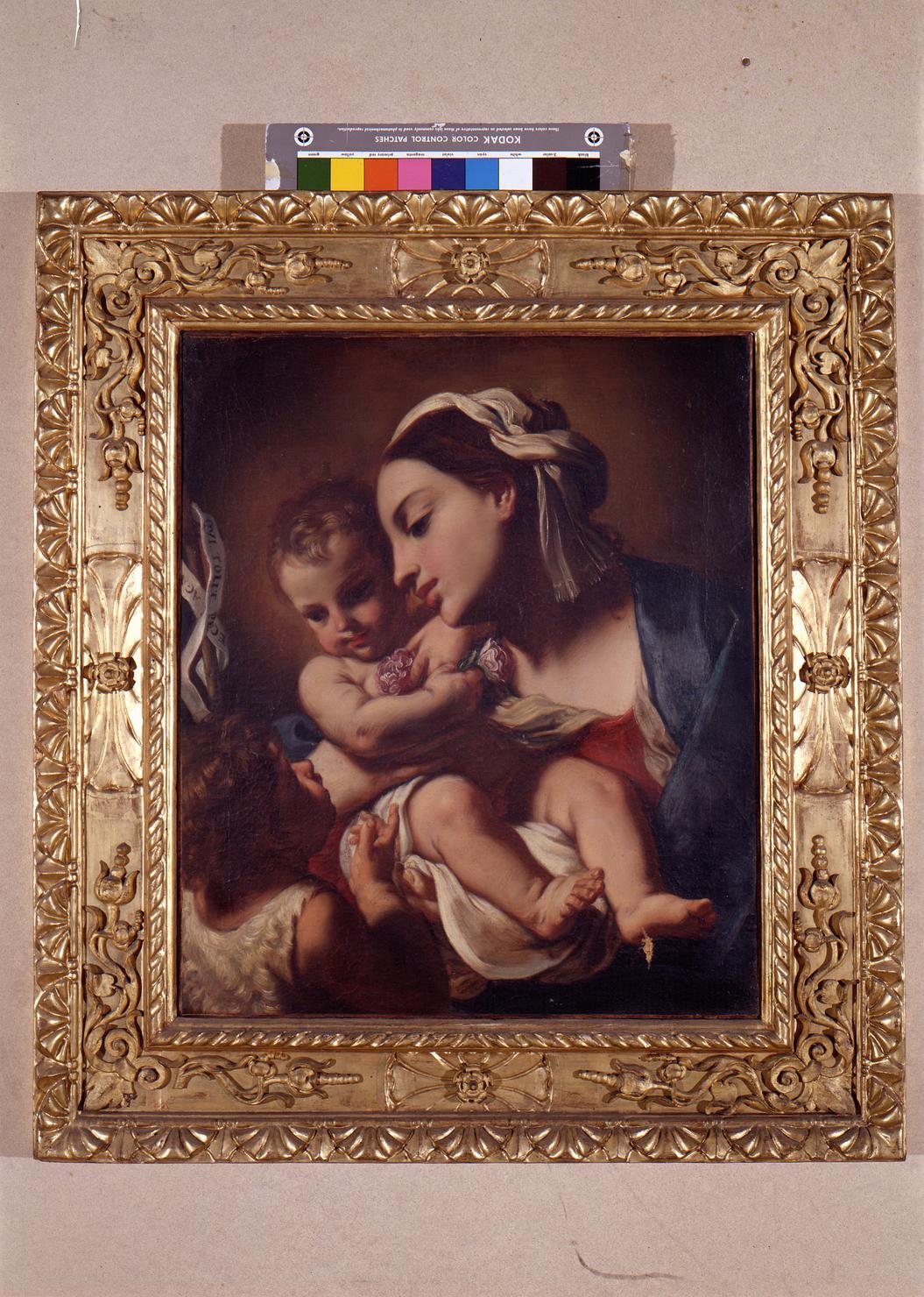 Madonna con Bambino e San Giovannino (dipinto) di Sirani Elisabetta (sec. XVII)