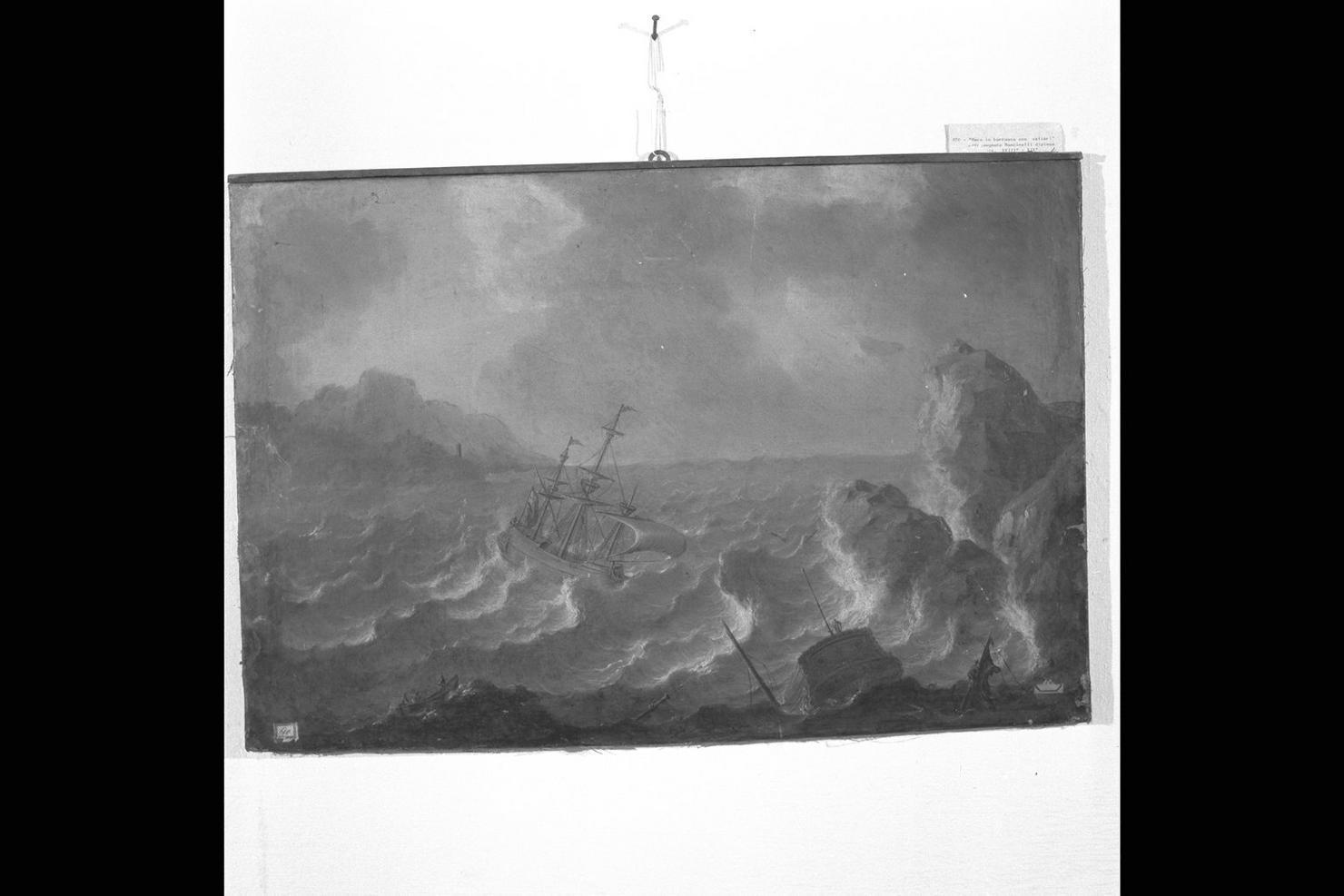 mare in tempesta (dipinto) di Mancinelli Gustavo (ultimo quarto sec. XIX)