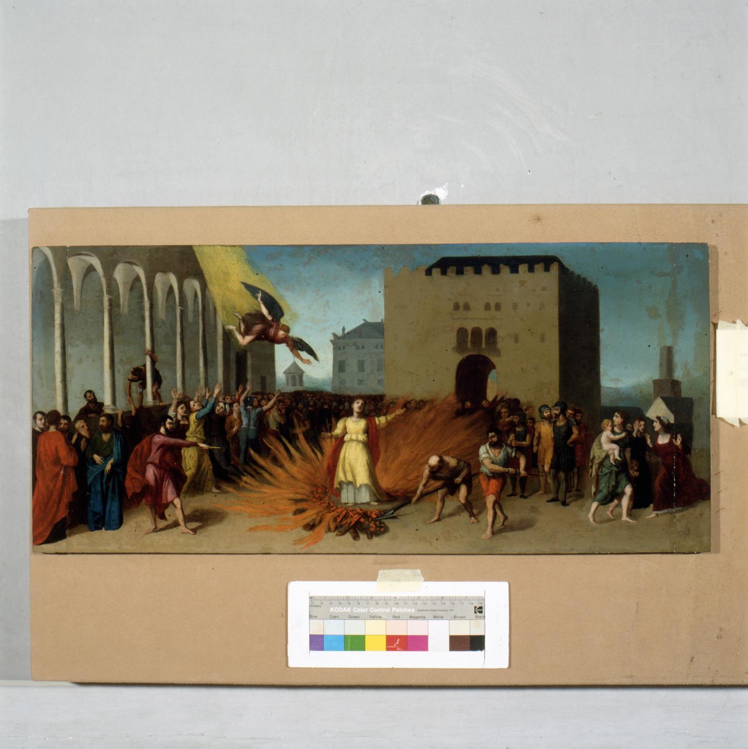 Santa Lucia al rogo (dipinto, elemento d'insieme) - ambito marchigiano (inizio sec. XIX)