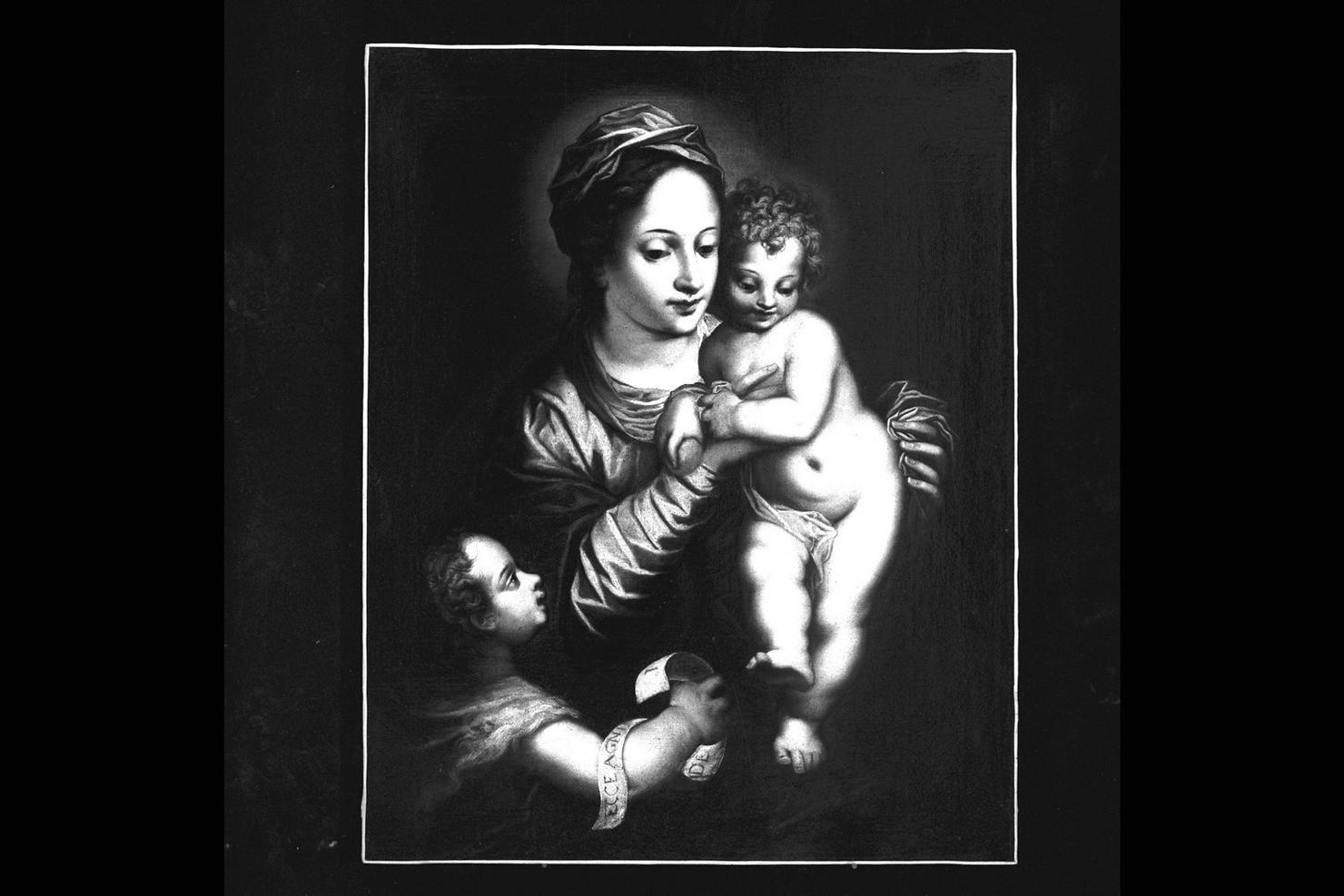 Madonna con Bambino e San Giovannino, Madonna con Bambino e San Giovannino (dipinto) di Rottenhammer Hans (sec. XVII)