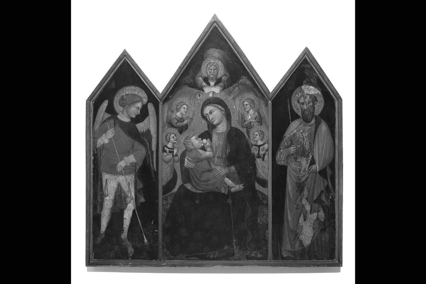 Madonna del Latte (trittico) di Maestro di Torre di Palme (sec. XIV)
