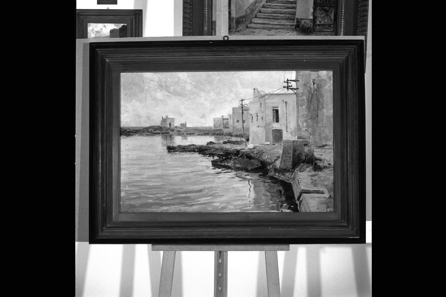case sul mare (dipinto) di Pagliano Giulio (sec. XX)
