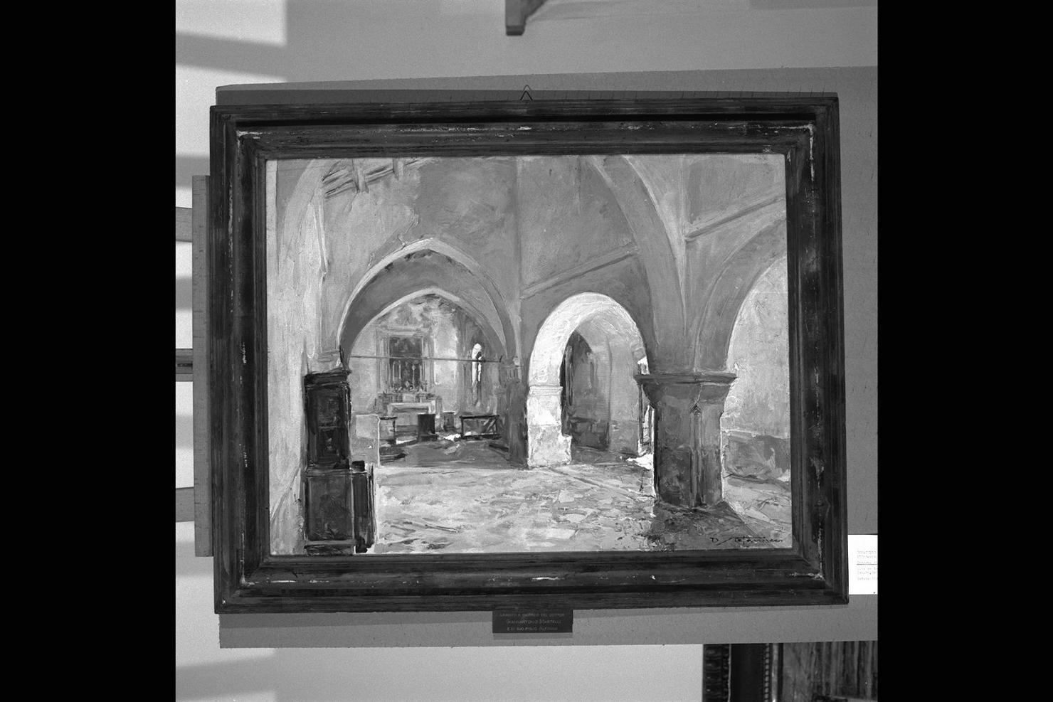 interno di San Lorenzo a Cingoli (dipinto) di Stefanucci Donatello (sec. XX)