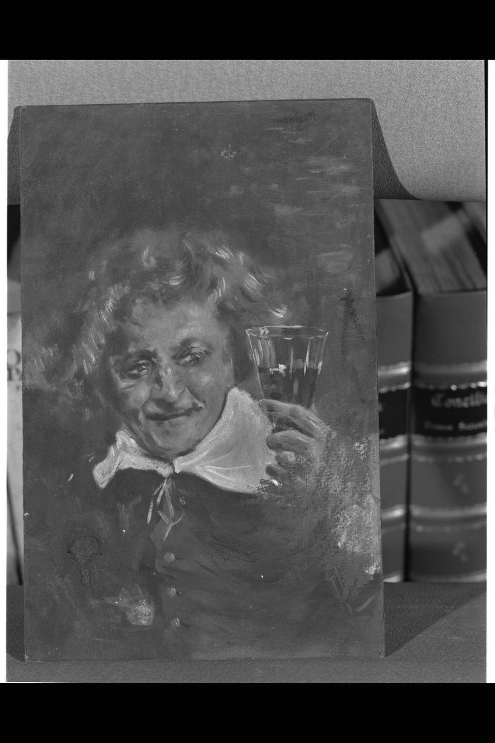 uomo con bicchiere (dipinto) di Nardi Sigismondo (sec. XX)