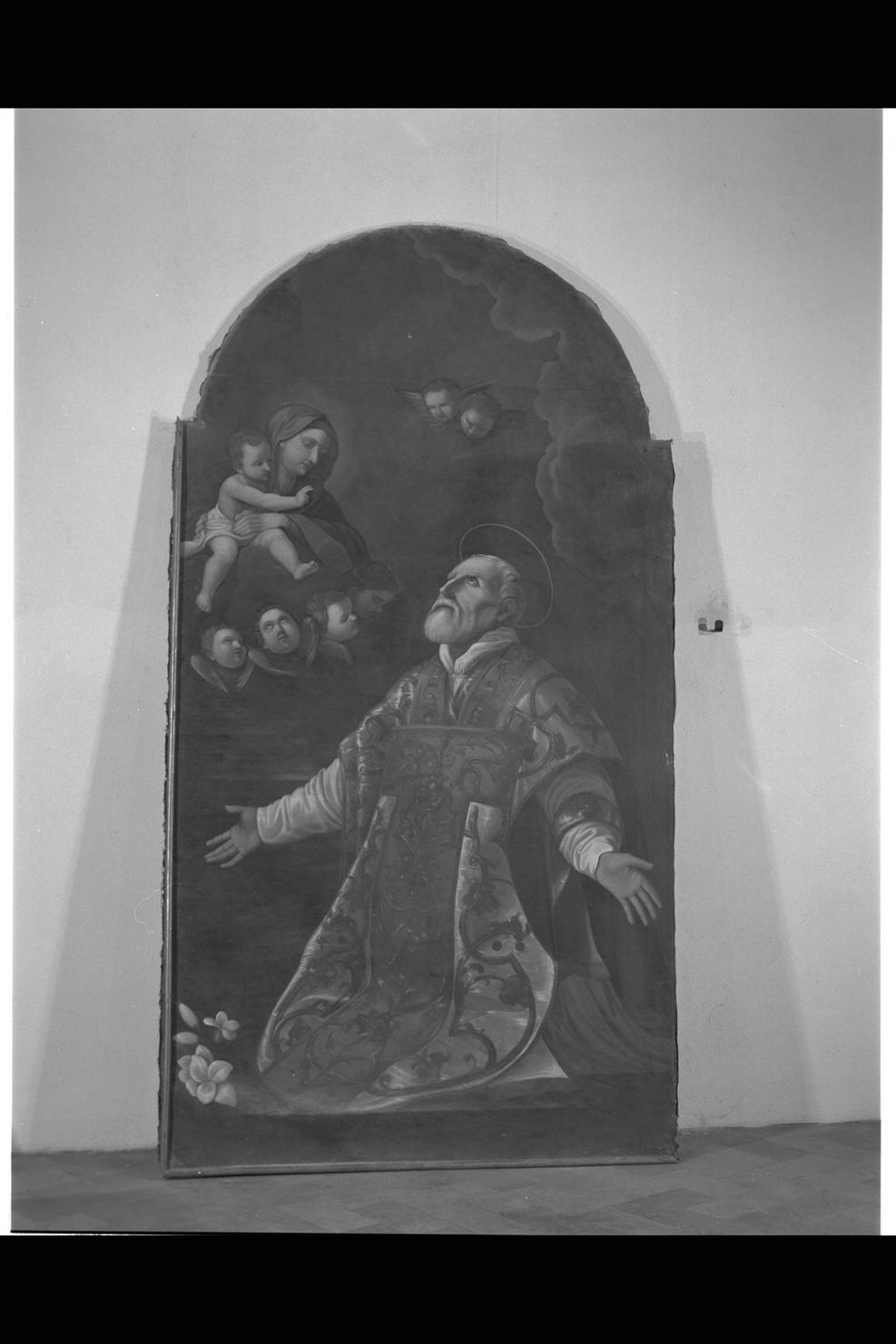 San Filippo Neri ha la visione della Madonna con Bambino (dipinto) - ambito Italia centrale (ultimo quarto sec. XVII)