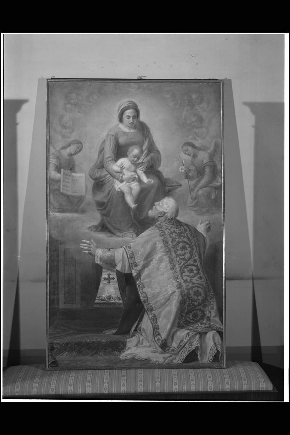 San Filippo Neri ha la visione della Madonna con Bambino (dipinto) di Ripani Giovan Battista (sec. XIX)