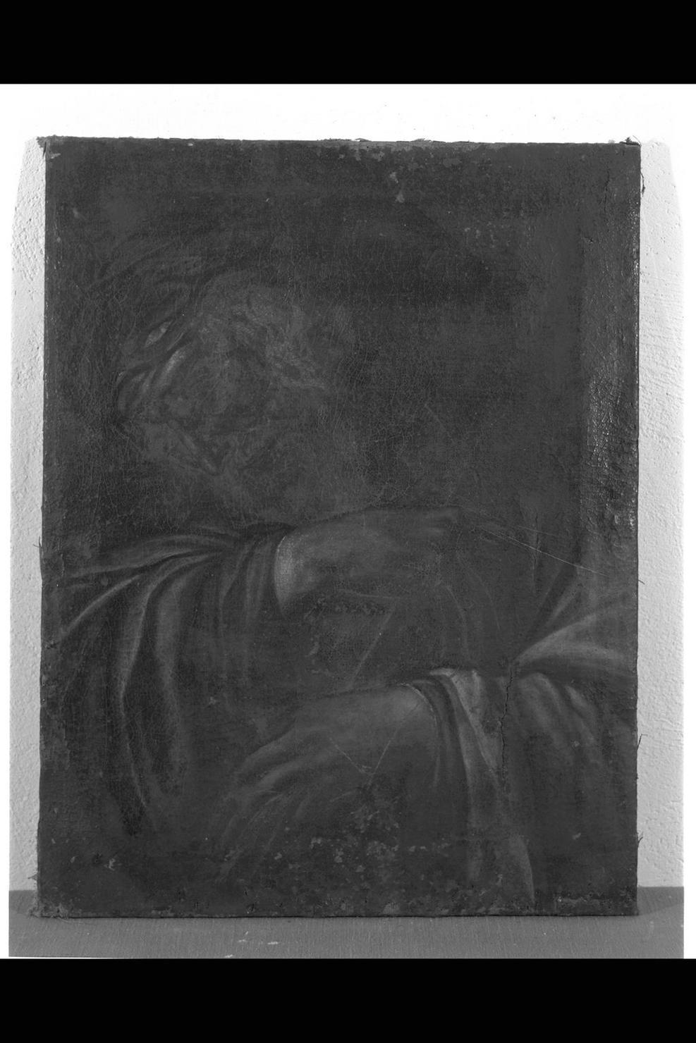 testa di Cristo incoronata di spine (dipinto) - ambito italiano (fine/inizio secc. XVI/ XVII)