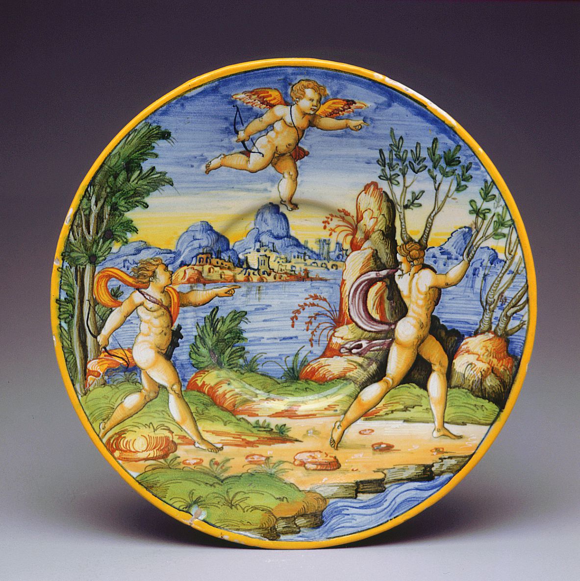 Apollo e Dafne (piatto) - bottega marchigiana (sec. XVI)