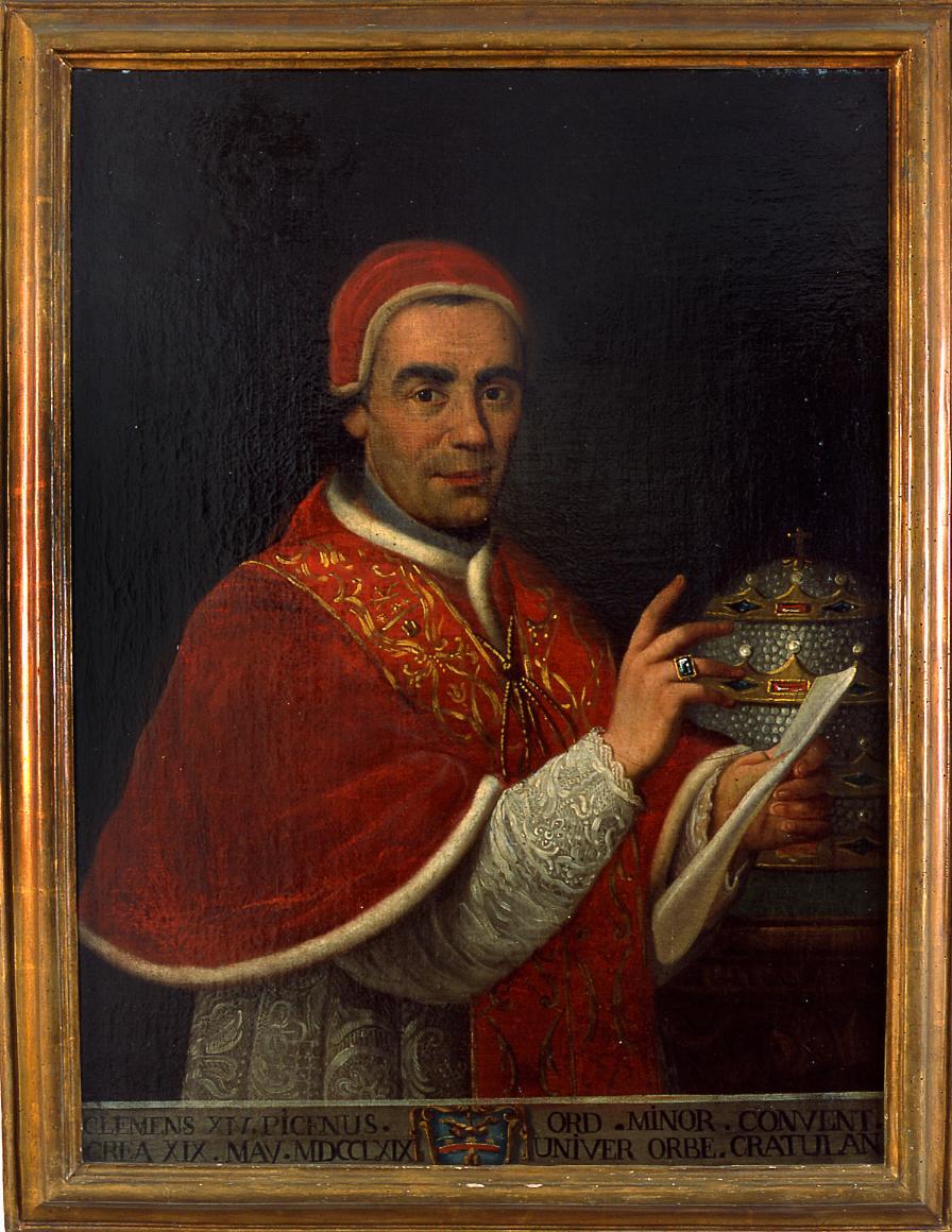 ritratto di papa Clemente XIV (dipinto) - ambito Italia centrale (sec. XVIII)