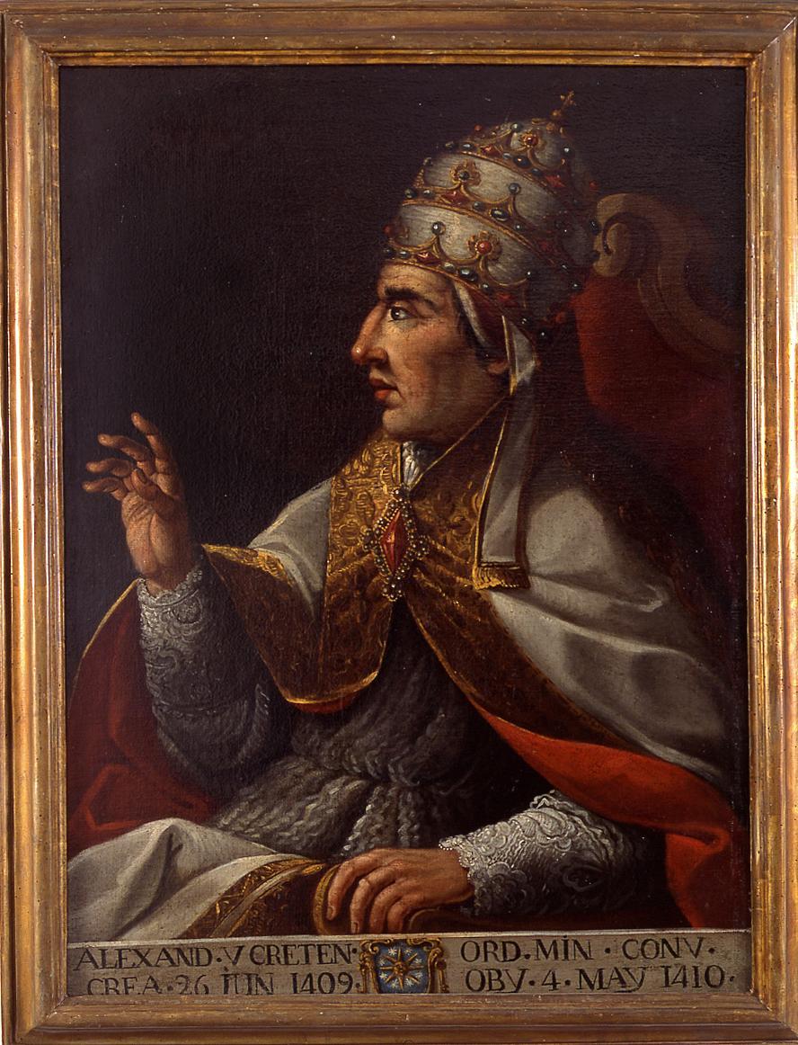 ritratto di papa Alessandro V (dipinto) - ambito Italia centrale (sec. XVIII)