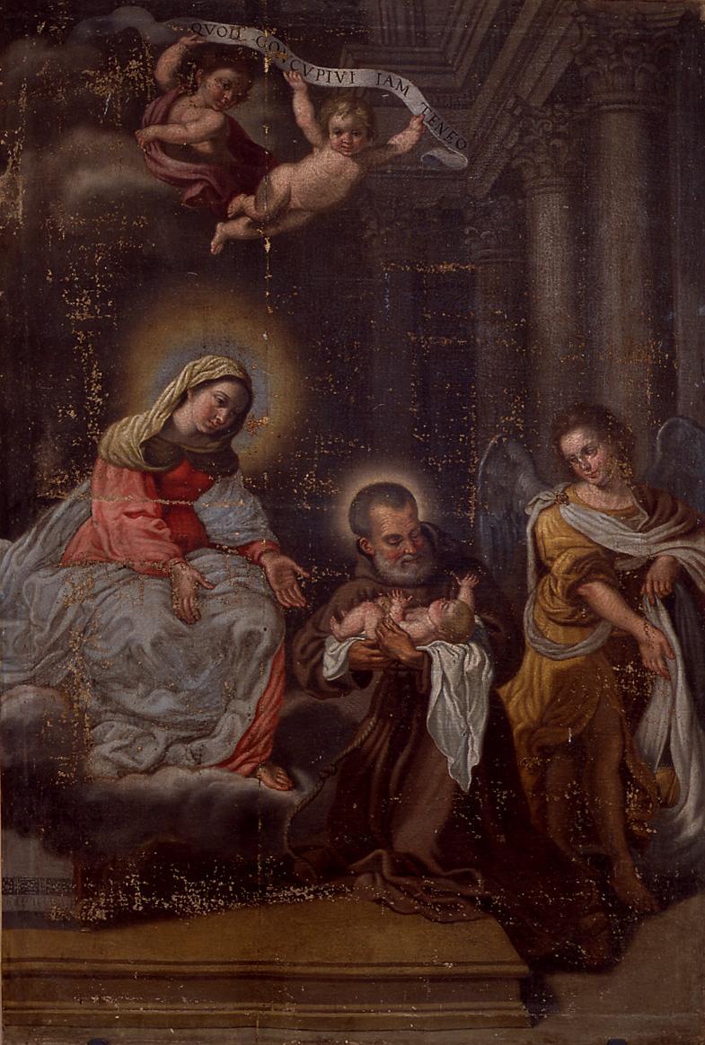 Madonna con Bambino e San Felice di Cantalice (dipinto) di Monti Nicola Antonio (attribuito) (sec. XVIII)