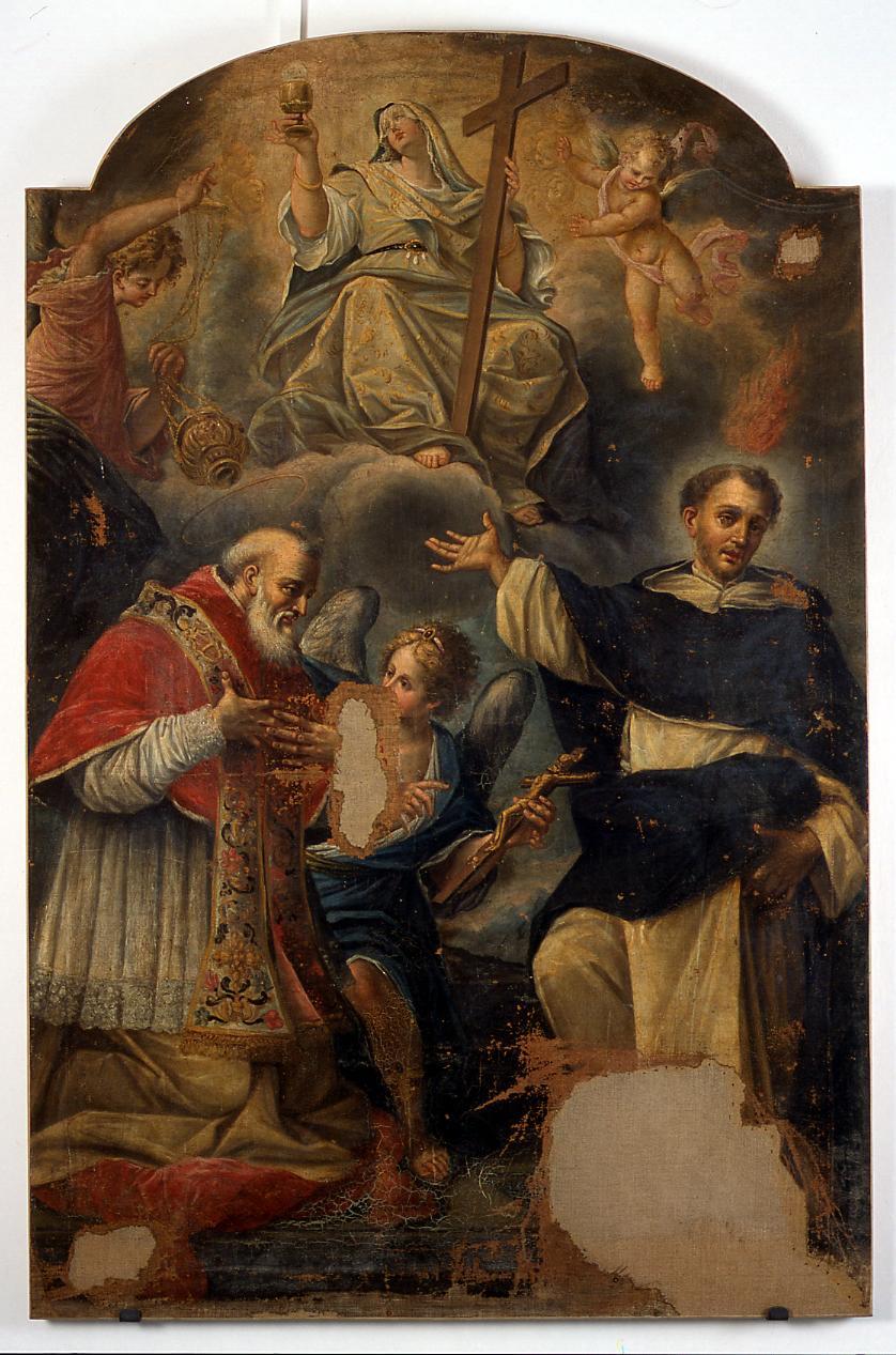 allegoria della Fede con San Vincenzo Ferrer e San Pio V (dipinto) di Ricci Filippo (scuola) (ultimo quarto sec. XVIII)