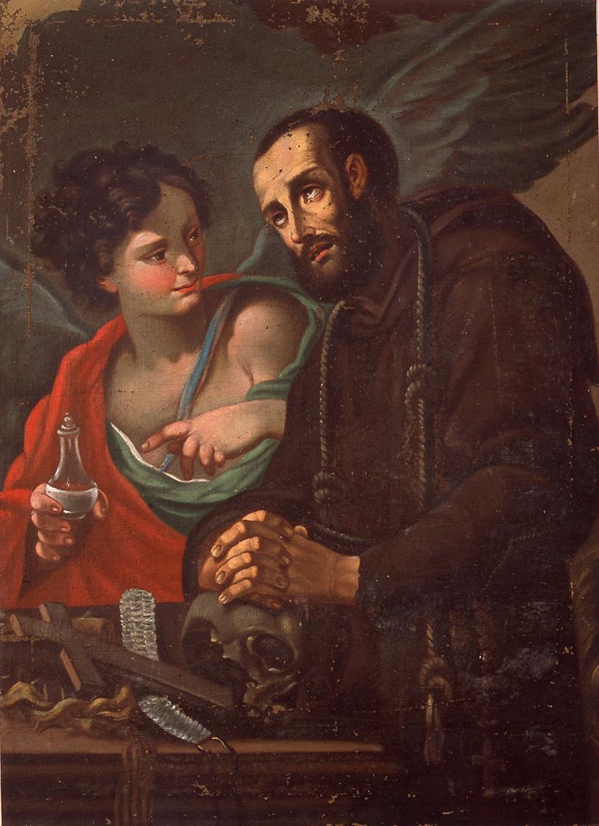 San Francesco e l'Angelo (dipinto) di Ricci Filippo (scuola) (ultimo quarto sec. XVIII)