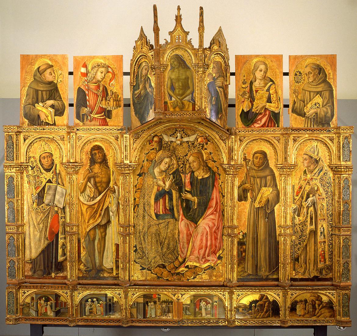 incoronazione di Maria Vergine e Santi (polittico) di Crivelli Vittore (attribuito) (sec. XV)