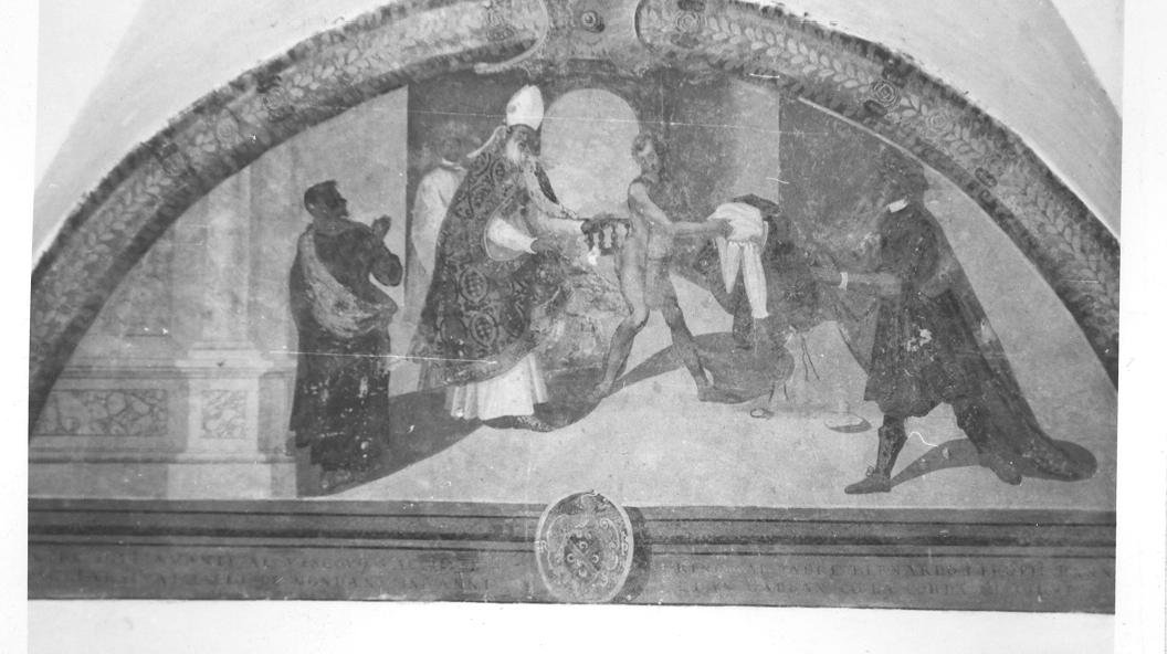 San Francesco d'Assisi rinuncia ai beni del padre (dipinto, ciclo) di Filotesio Nicola detto Cola dell'Amatrice (cerchia) (sec. XVI)