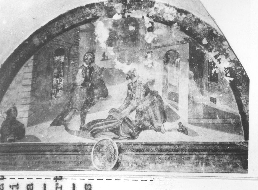 San Francesco d'Assisi stende la cappa in terra (dipinto, ciclo) di Filotesio Nicola detto Cola dell'Amatrice (cerchia) (sec. XVI)