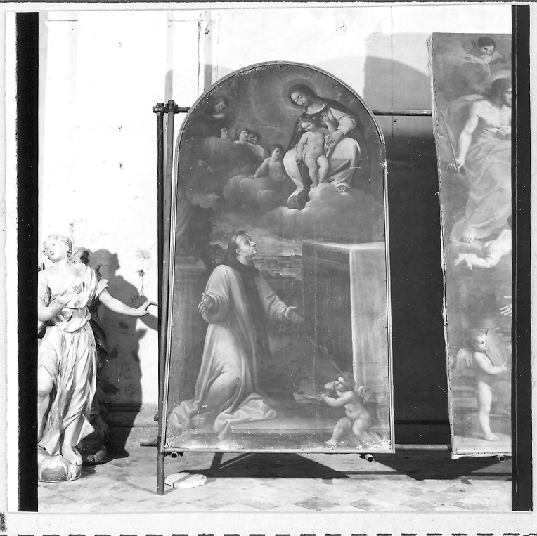 Madonna con Bambino e San Leonardo (dipinto) di Giangolini Giovan Francesco (sec. XVIII)