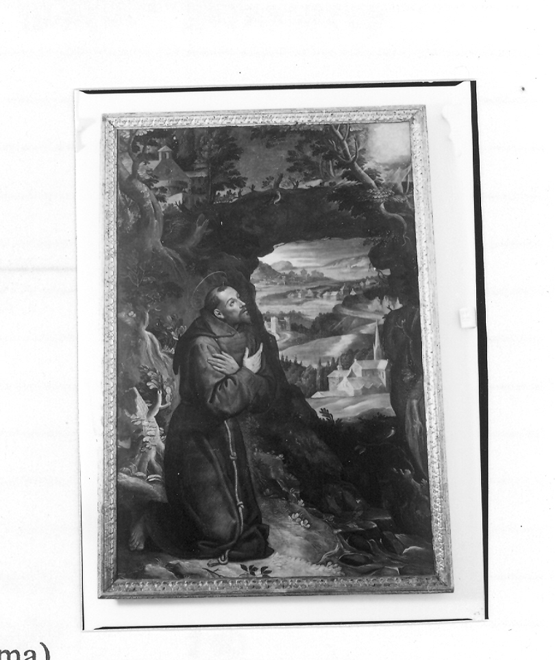 San Francesco d'Assisi in preghiera (dipinto) di Muziano Girolamo detto Girolamo da Brescia (prima metà sec. XVI)