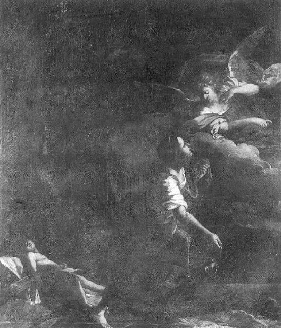 Agar nel deserto e l'angelo (dipinto) di Luffoli Giovanni Maria (cerchia) (metà sec. XVII)