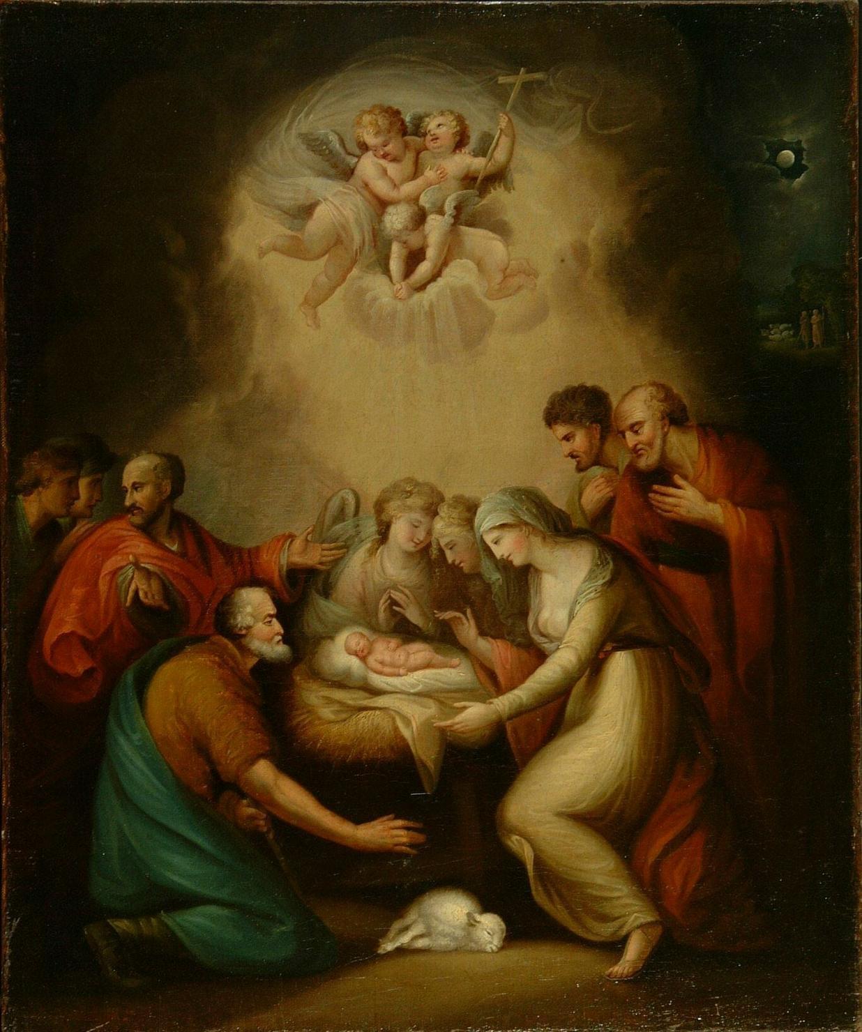natività di Gesù (dipinto) di Kauffmann Angelica Maria (maniera) (sec. XVIII)