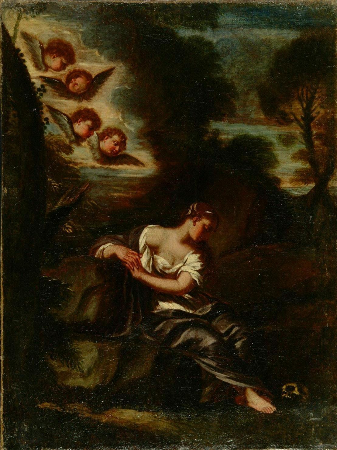 Santa Maria Maddalena in meditazione (dipinto) di Mola Pier Francesco (attribuito) (metà sec. XVII)