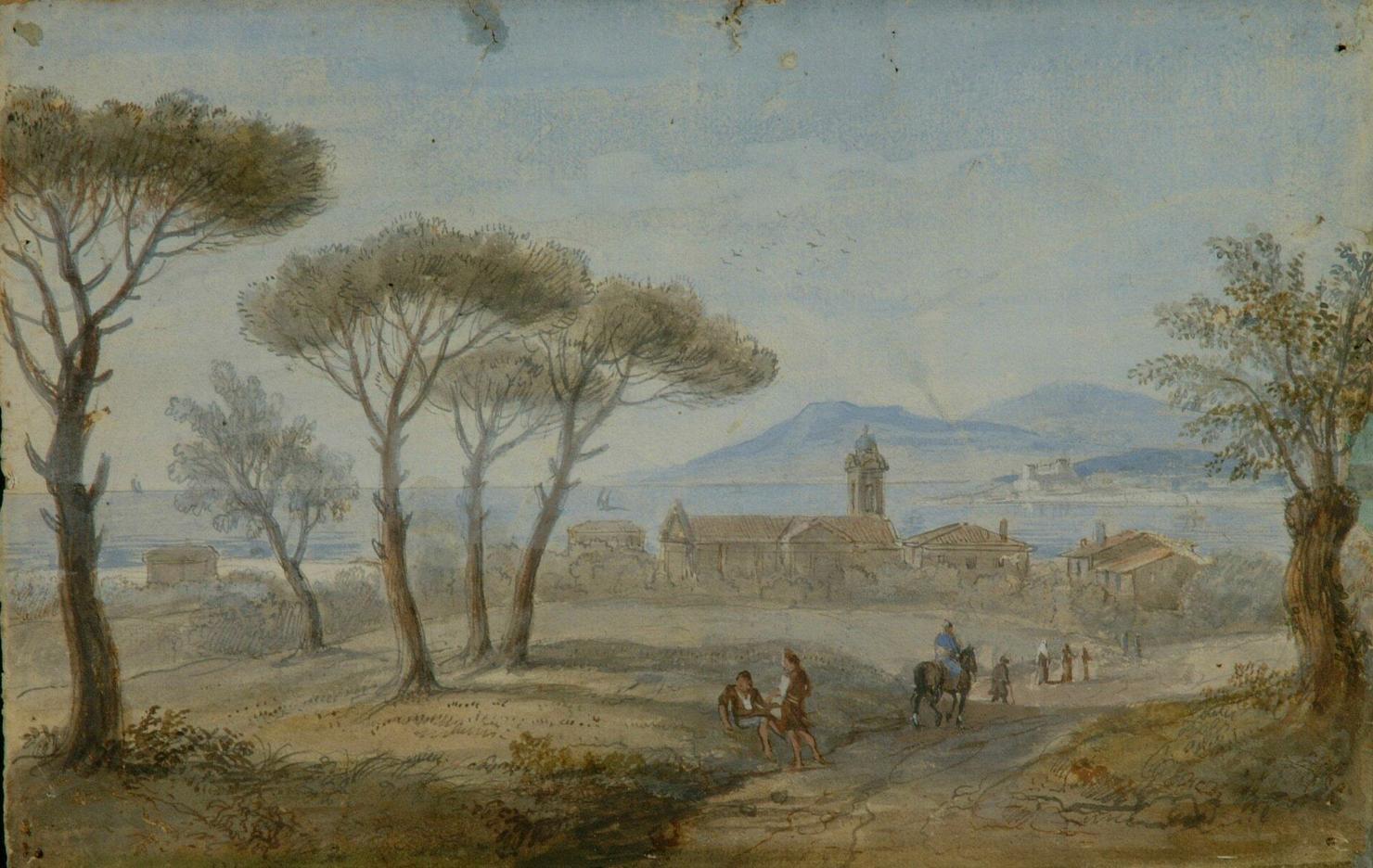 paesaggio (dipinto) di Manglard Adrien (attribuito) (sec. XVIII)