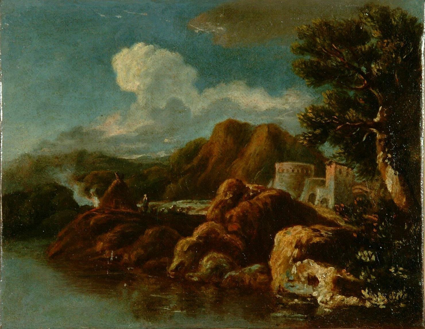 paesaggio rurale (dipinto) - ambito Europa settentrionale (fine/inizio secc. XVIII/ XIX)