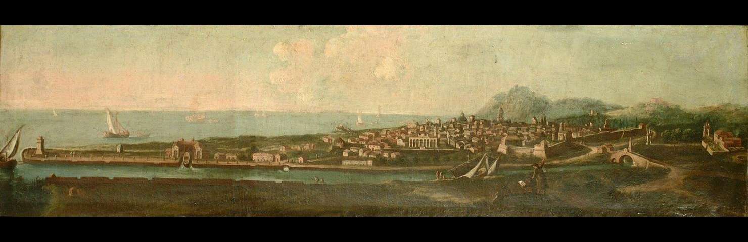 veduta di Pesaro (dipinto) - ambito pesarese (primo quarto sec. XVIII)
