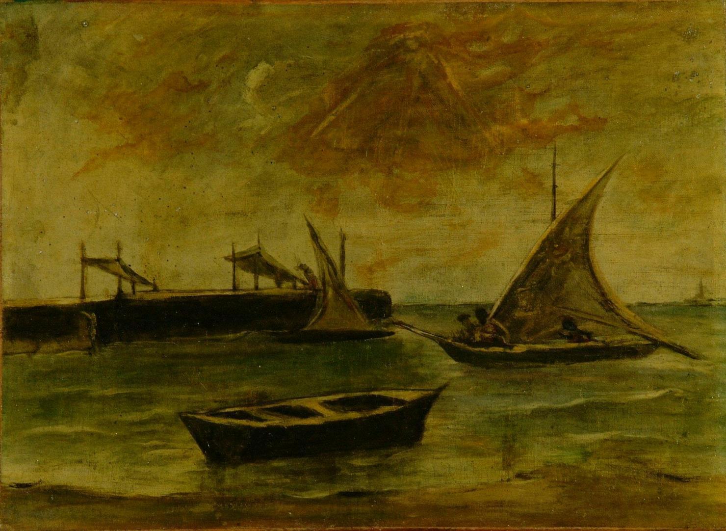 paesaggio marino (dipinto) - ambito Italia settentrionale (sec. XX)