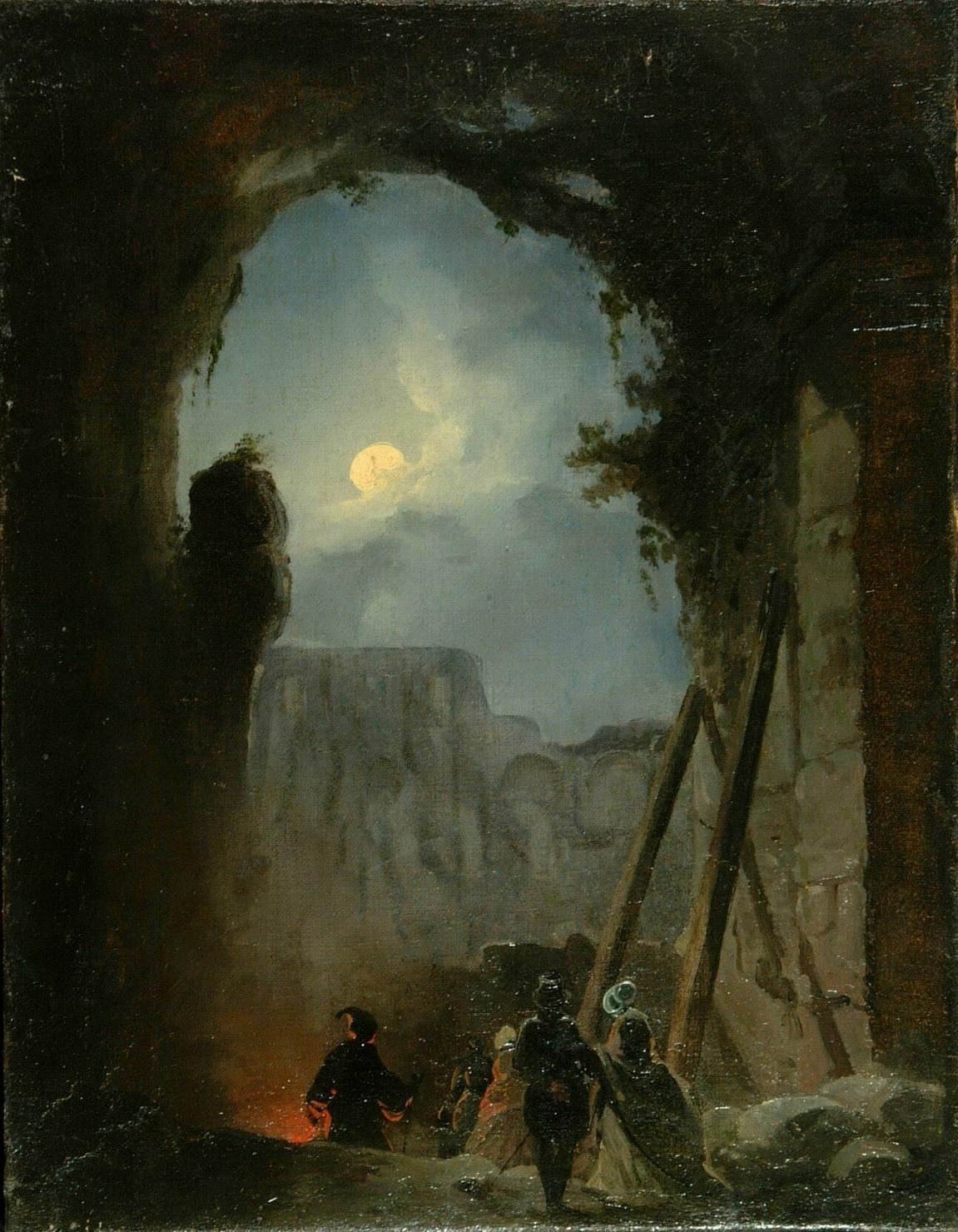 veduta del Colosseo (dipinto) di Caffi Ippolito (attribuito) (sec. XIX)