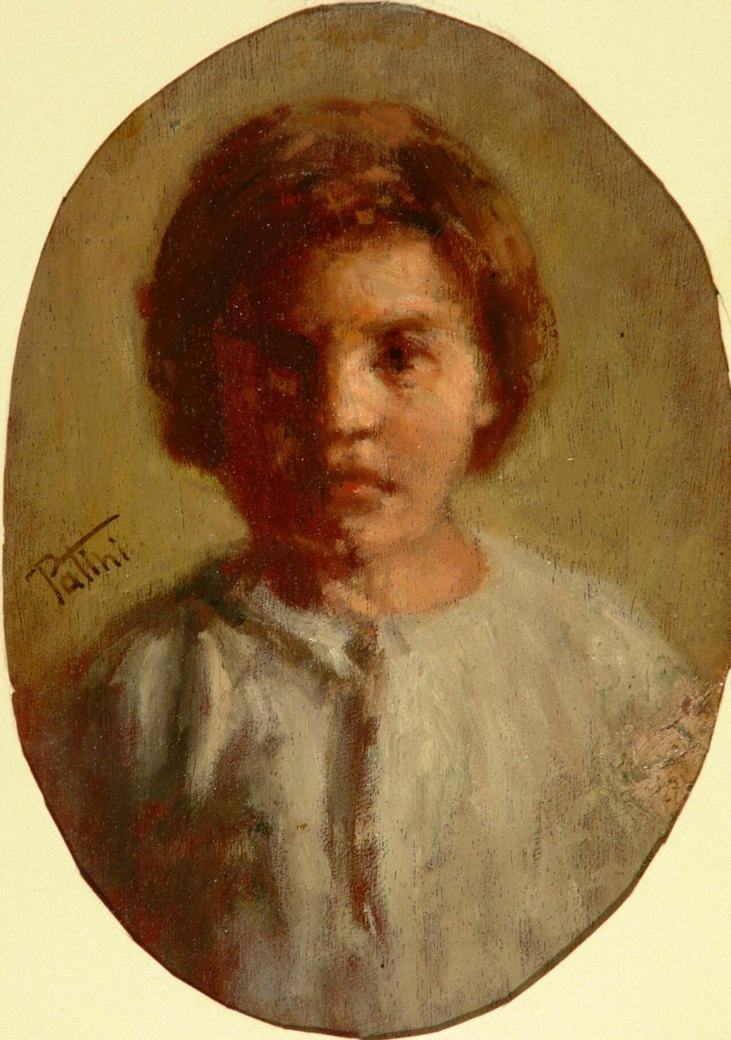 ritratto di bambina (dipinto) di Patini Teofilo (ultimo quarto sec. XIX)