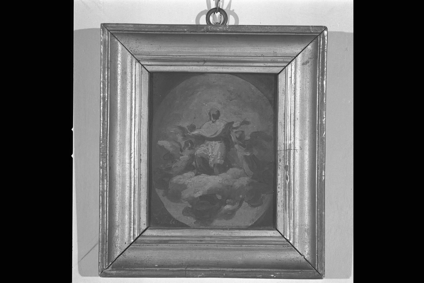 Santo assunto in gloria tra angeli (dipinto) di Coghetti Francesco (sec. XIX)