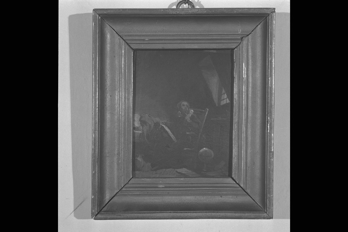 scienziato in un interno (dipinto) di Coghetti Francesco (sec. XIX)
