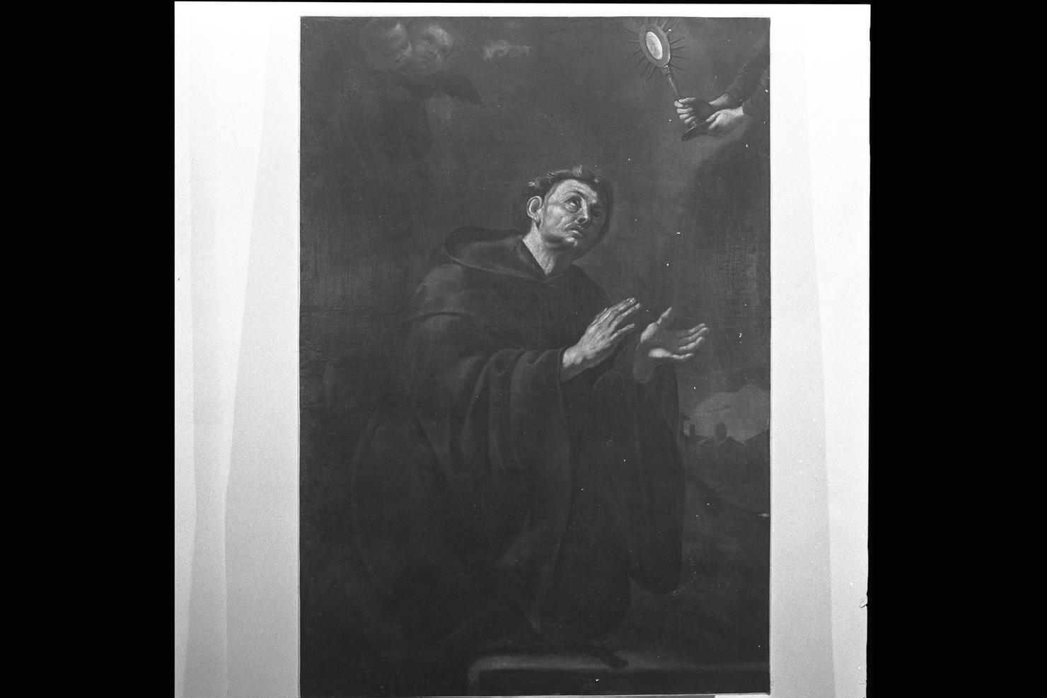 Santo adorante l'ostensorio (dipinto) - ambito veneto (secc. XVII/ XVIII)