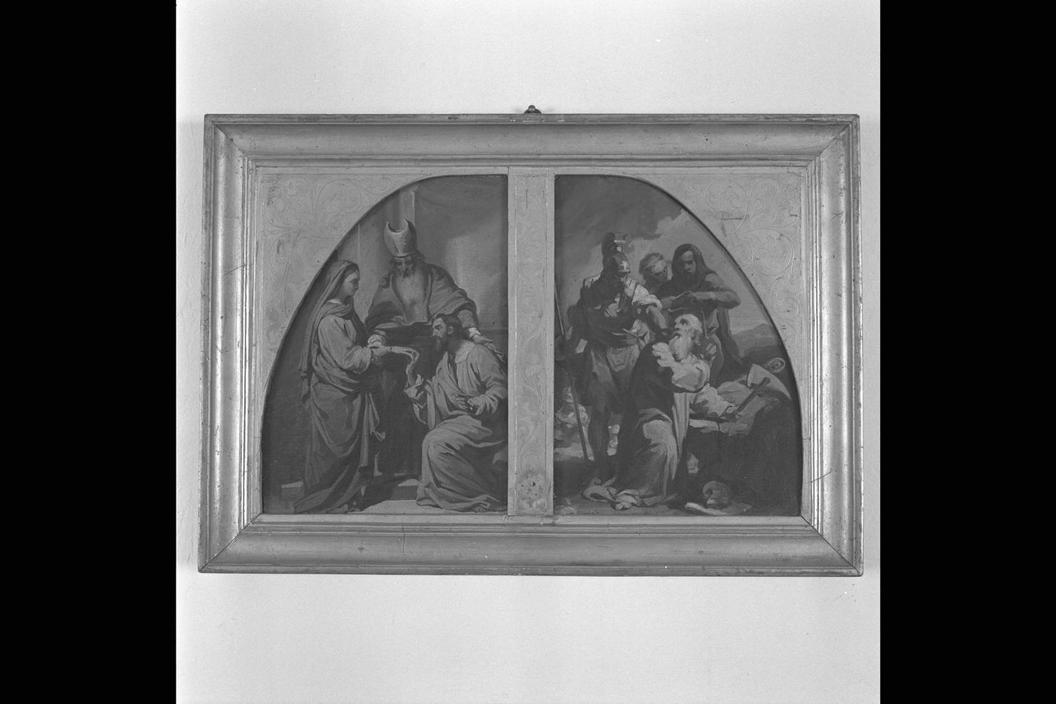 San Biagio sorpreso nella caverna dai sicari, San Biagio sorpreso nella caverna dai sicari (dipinto) di Coghetti Francesco (sec. XIX)
