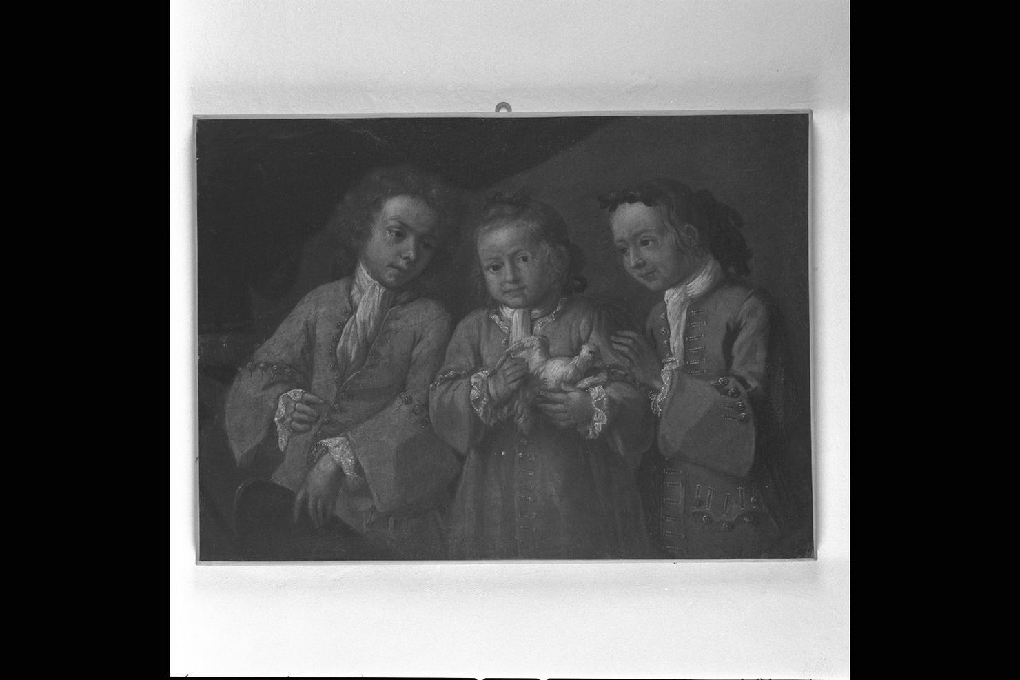 ritratto di tre fanciulli (dipinto) - ambito marchigiano (seconda metà sec. XVIII)