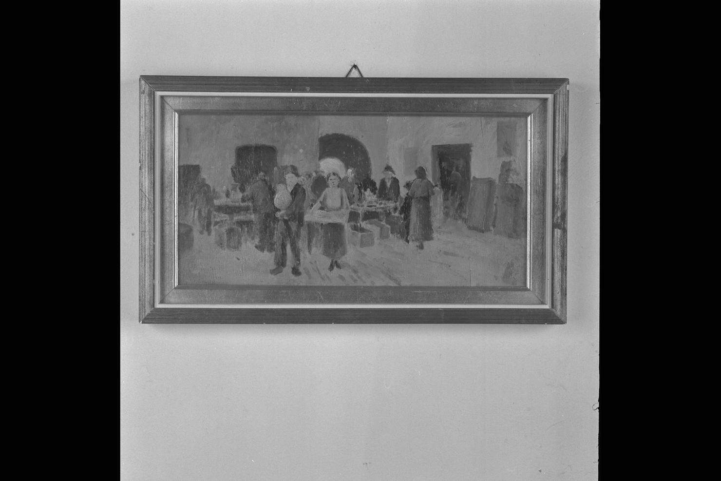 figure femminili al mercato (dipinto) di Ciani Cesare (secc. XIX/ XX)
