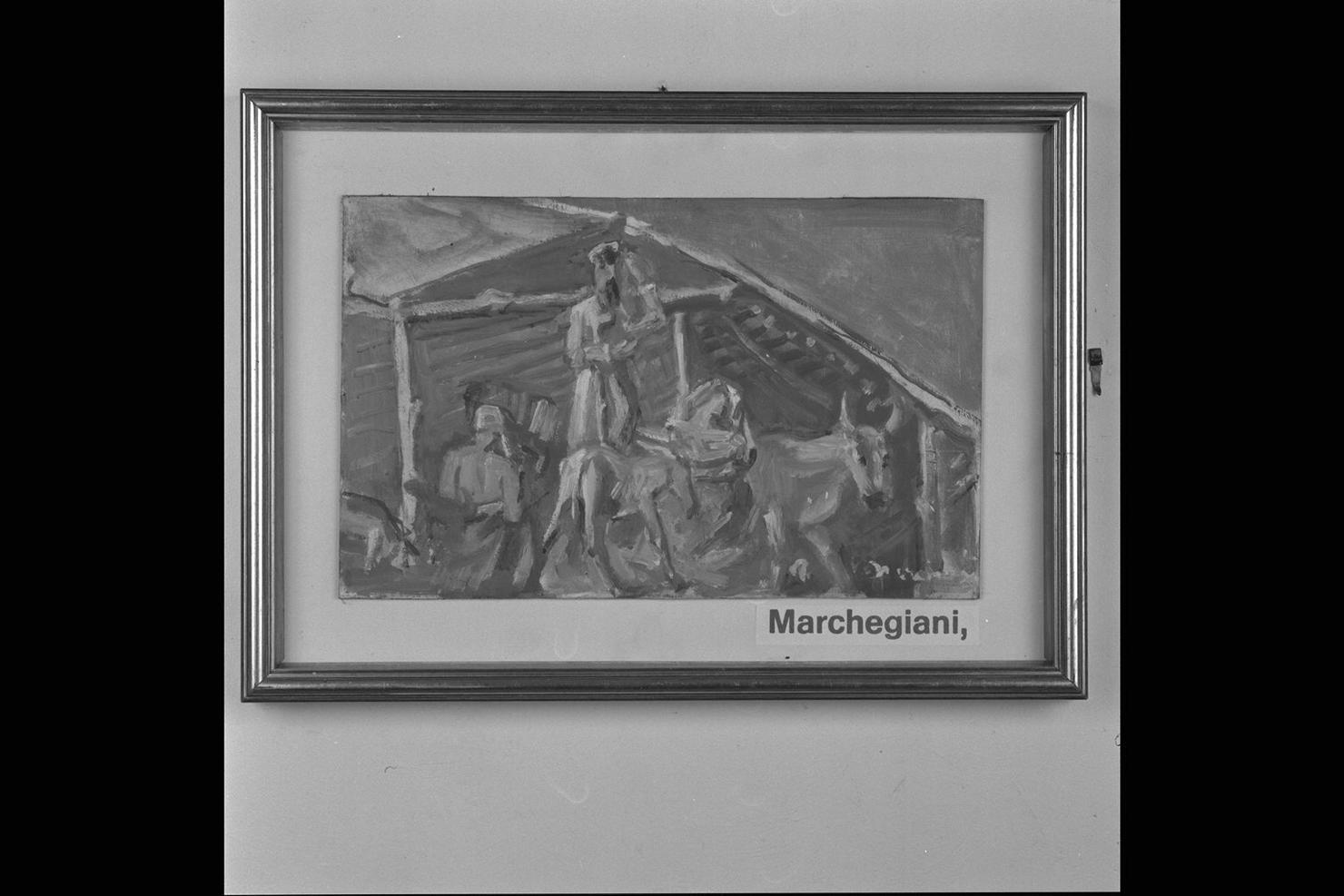 natività di Gesù (dipinto) di Marchegiani Armando (sec. XX)