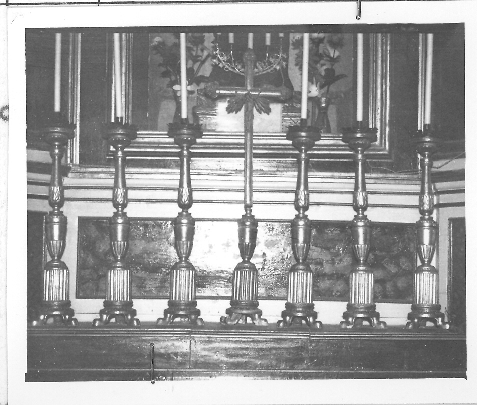 candeliere, serie - bottega marchigiana (fine/inizio secc. XVIII/ XIX)