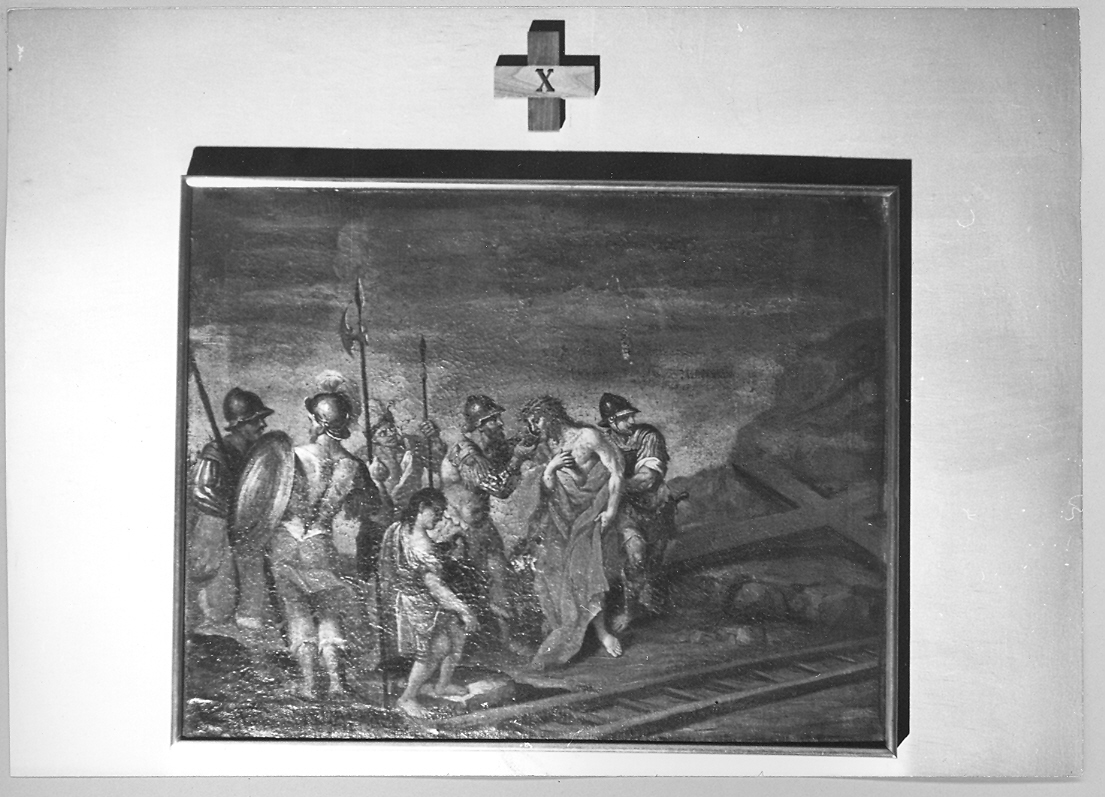 stazione X: Gesù spogliato e abbeverato di fiele (Via Crucis, elemento d'insieme) di Ricci Ubaldo (attribuito) (sec. XVIII)