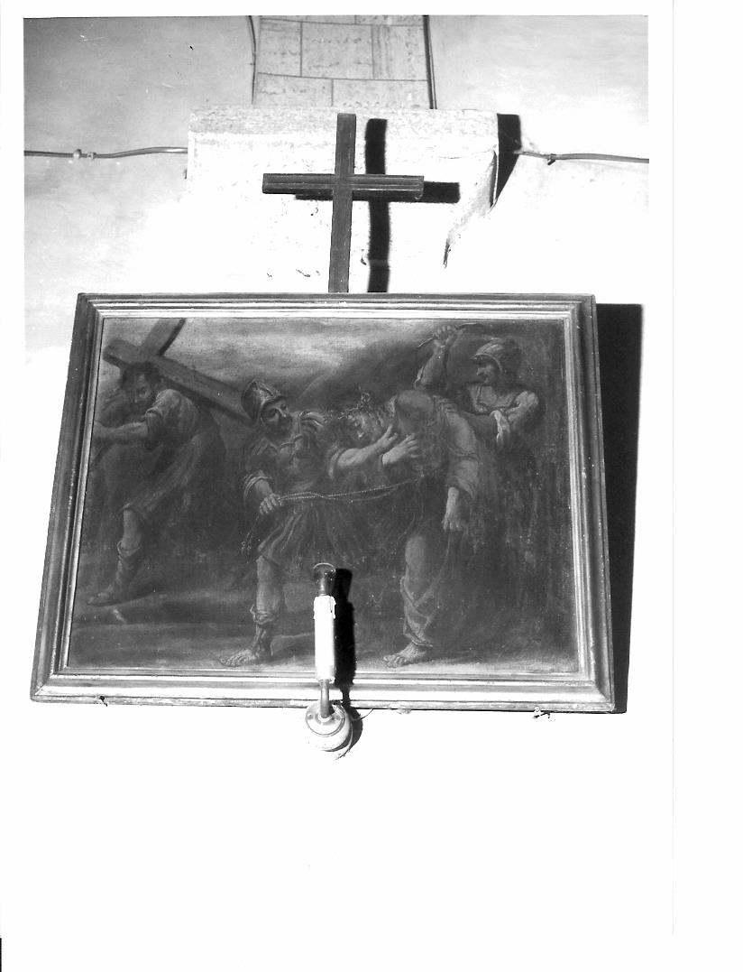 stazione V: Gesù aiutato da Simone il Cireneo a portare la croce (dipinto, elemento d'insieme) - ambito marchigiano (fine/inizio secc. XVIII/ XIX)