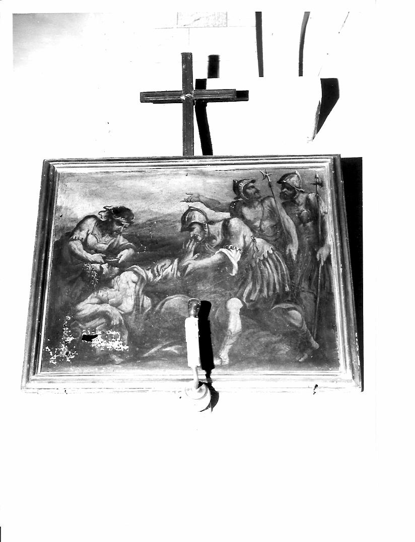 stazione X: Gesù spogliato e abbeverato di fiele (dipinto, elemento d'insieme) - ambito marchigiano (fine/inizio secc. XVIII/ XIX)