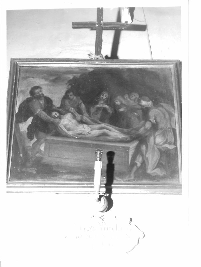 stazione XIV: Gesù deposto nel sepolcro (dipinto, elemento d'insieme) - ambito marchigiano (fine/inizio secc. XVIII/ XIX)